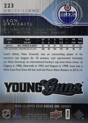 Leon Draisaitl - 2014-15 UD Series one Young guns #223