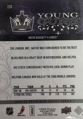 Drew Doughty - 2008-09 UD Series one Young guns #220