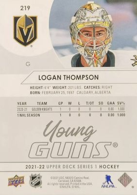 Logan Thompson - 2021-22 UD Series one Young guns #219