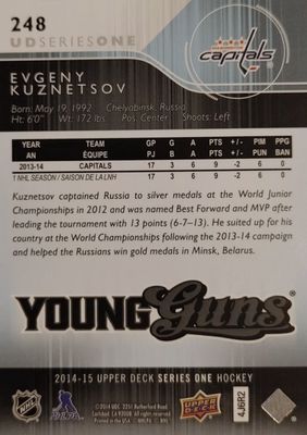 Evgeni Kuznetsov - 2014-15 UD Series one Young guns #248