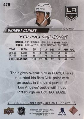 Brandt Clarke - UD Series two Young guns #470