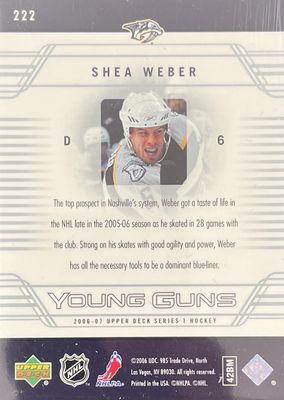 Shea Weber - 2006 Upper deck Young guns #222