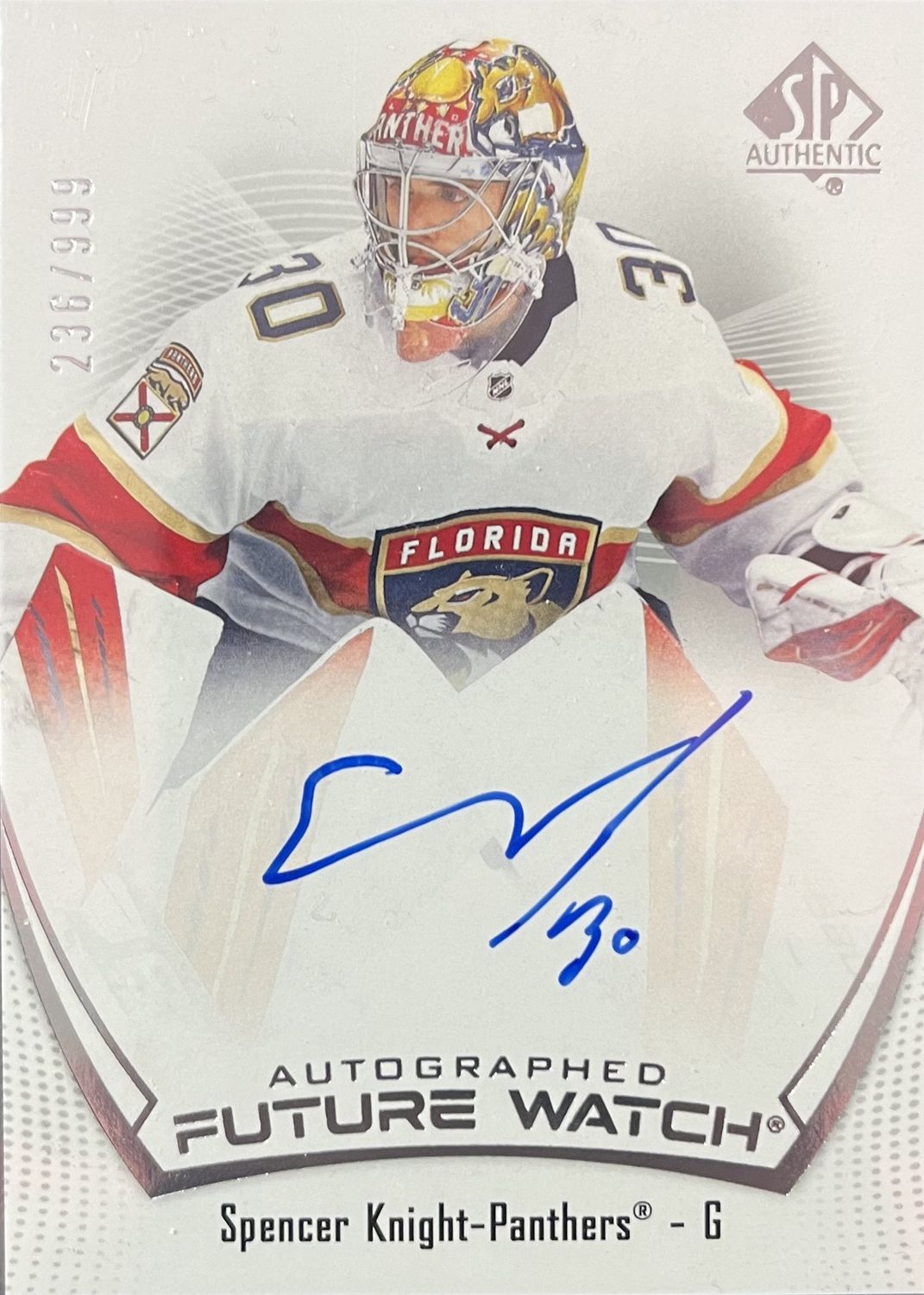 Spencer Knight - 2021-22 Upper deck SP Authentic Autographed future watch /999 #111