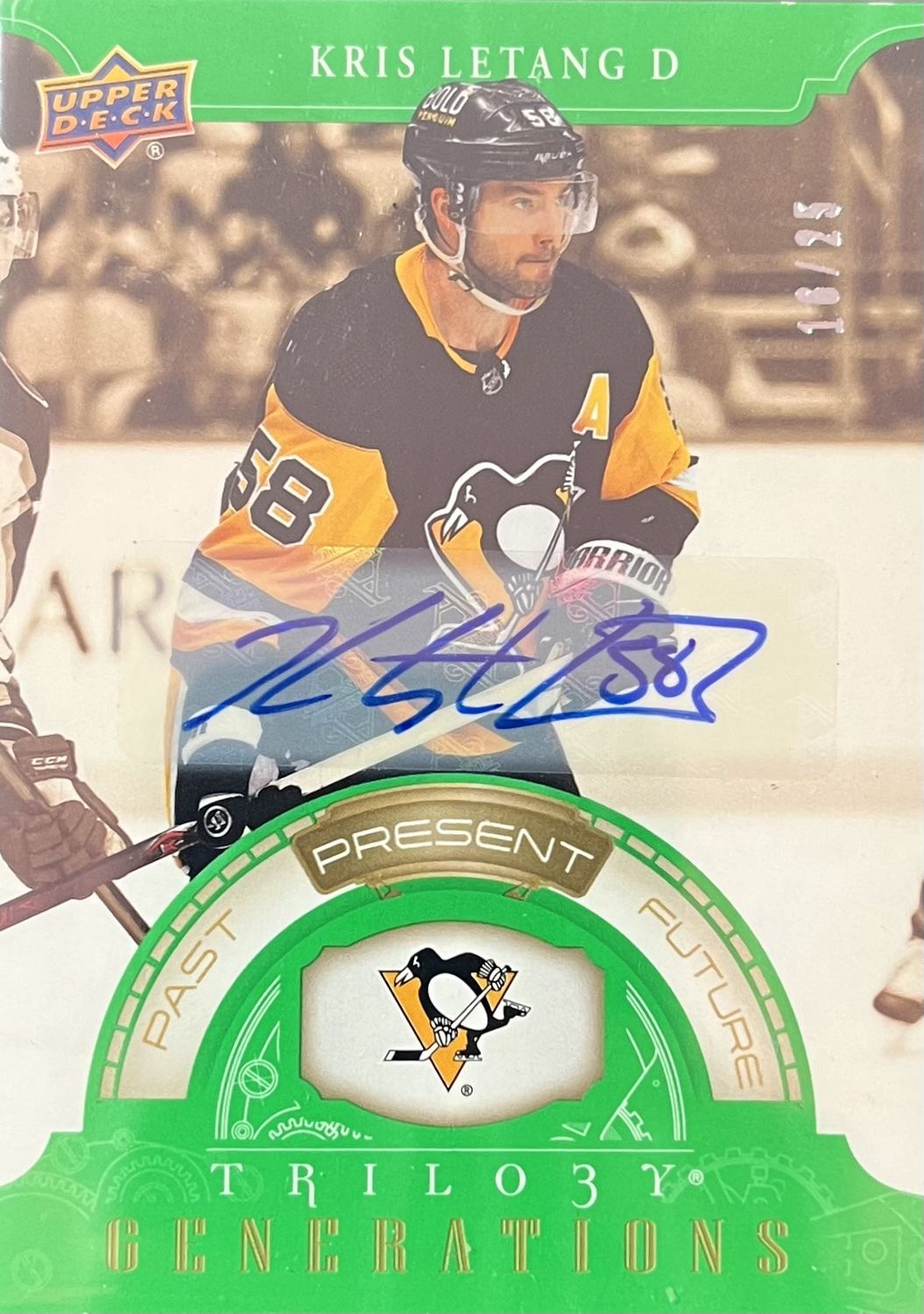 Kris Letang - 2022-23 Upper deck Trilogy Generations /25 TG-15B