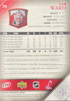 Cam Ward - 2005-06 Upper deck Young guns #229