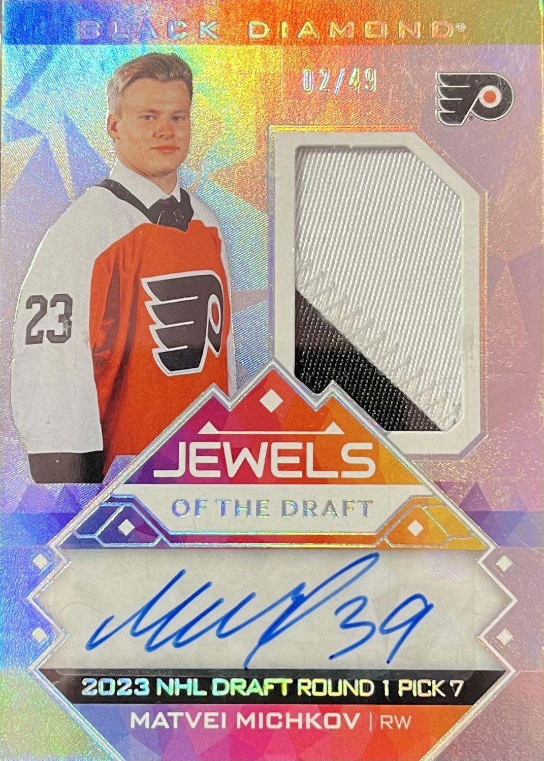 Matvei Michkov - 2024-25 Upper deck Black diamond Jewels of the draft /49 JD-MM