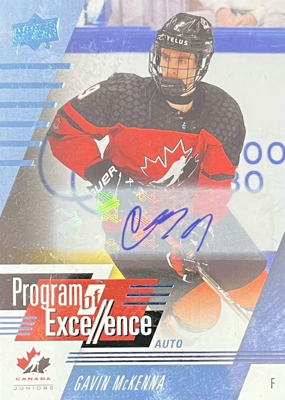 Gavin McKenna - 2024 TEAM CANADA juniors Program of excellence auto #123