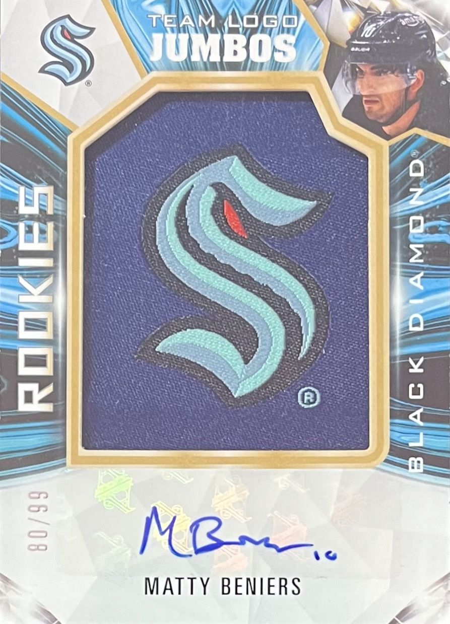 Matty Beniers - 2022-23 Upper deck Black diamond Rookies team logo jumbos /99 RTL-MB