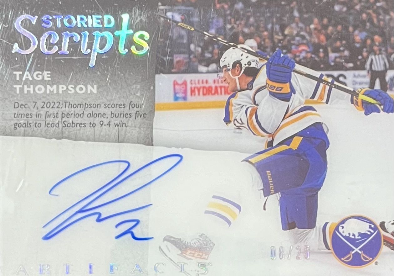 Tage Thompson - 2024-25 Upper deck Artifacts Storied scripts /25 SS-TT