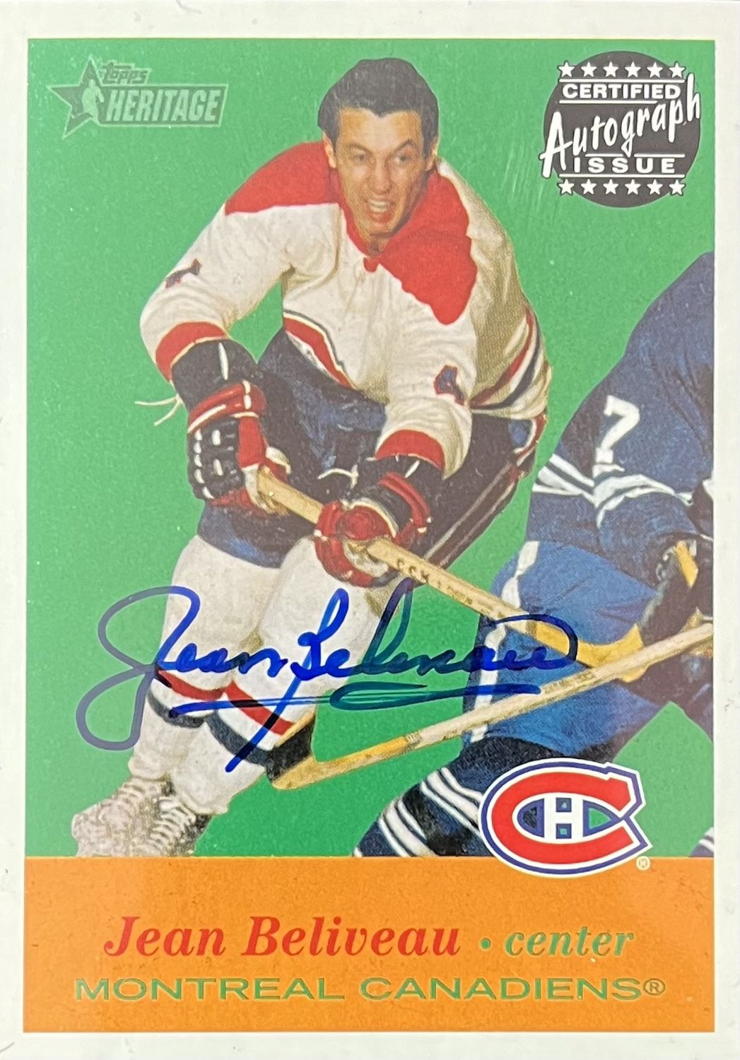 Jean Béliveau - 2001 Topps Heritage Certified autograph issue A-JBe