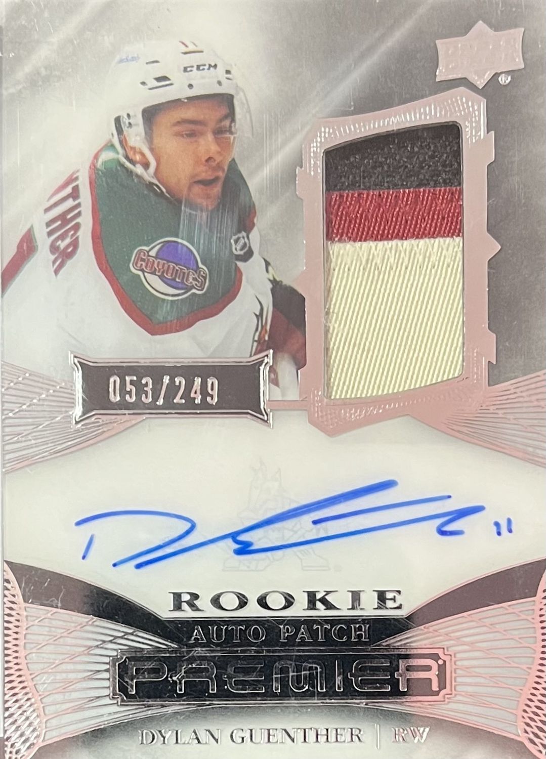 Dylan Guenther - 2022-23 UPPER DECK Premier rookie auto patch  /249 AR-DG