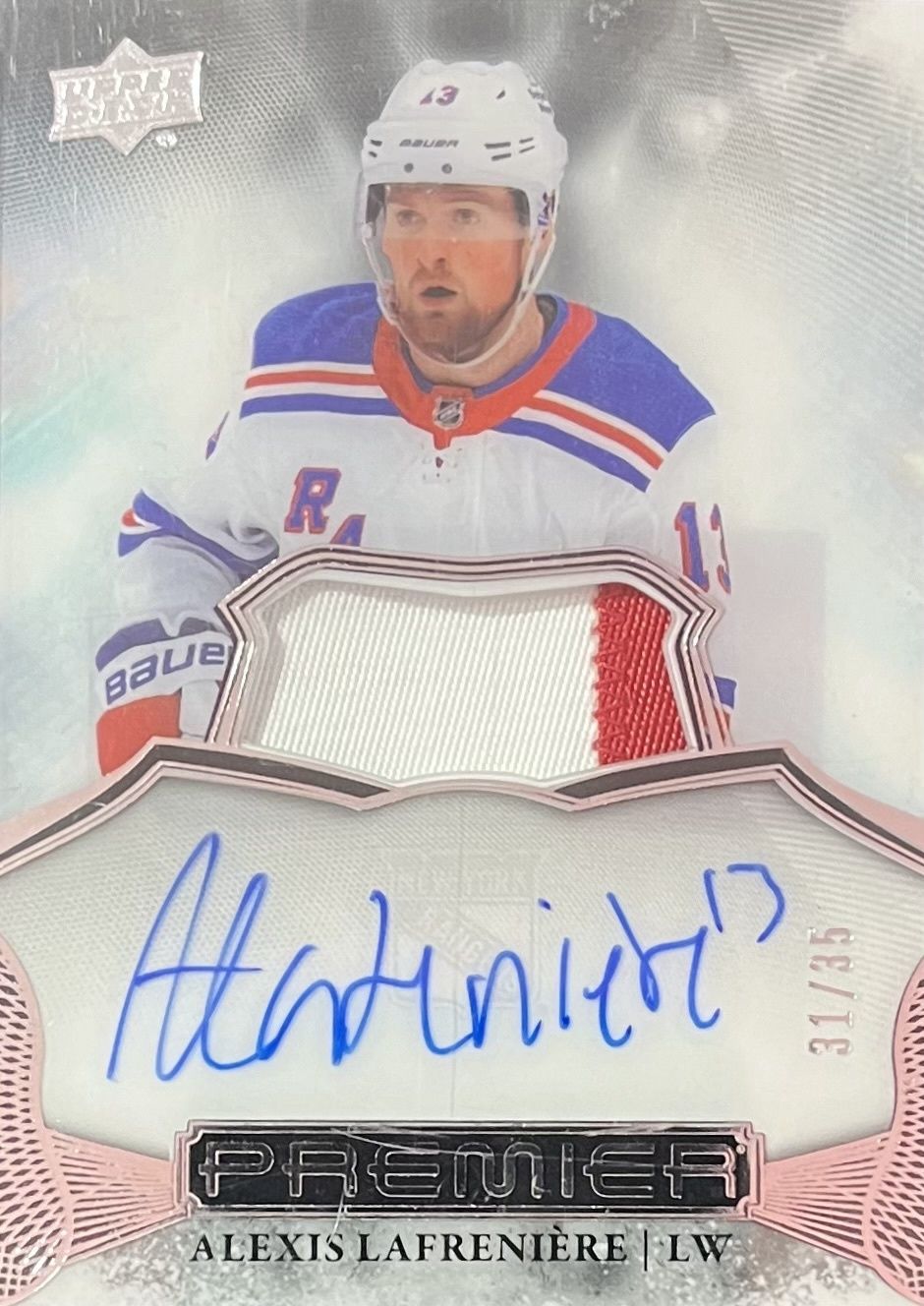 Alexis Lafrenière - 2022-23 Upper deck Premier auto patch /35 AV-AL