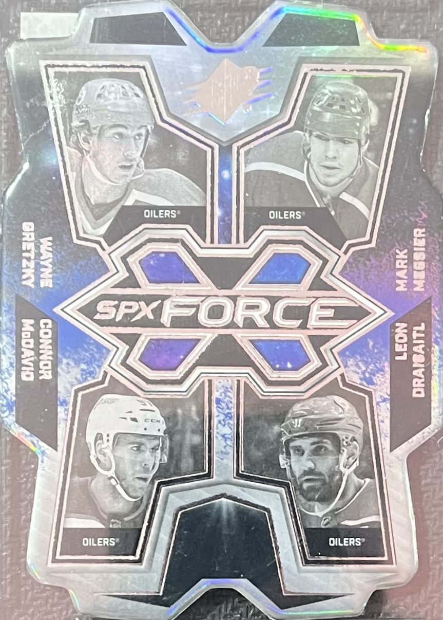 Wayne Gretzky/Mark Messier/Connor McDavid/Leon Draisaitl - 2022-23 Upper deck SPX SPX Force SF-EDM