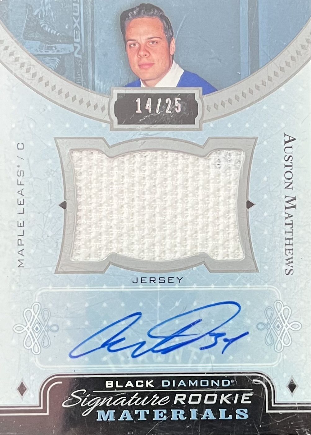 Auston Matthews - 2016-17 Upper deck Black diamond Signature rookie materials /25 SRJ-AM