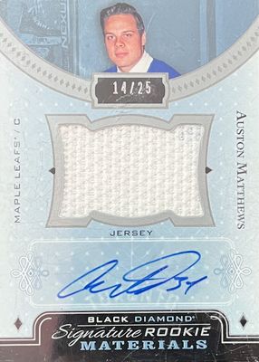 Auston Matthews - 2016-17 Upper deck Black diamond Signature rookie materials /25 SRJ-AM