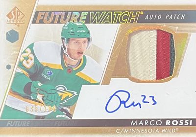 Marco Rossi - 2022-23 Upper deck SP Authentic Future watch auto patch /100 FWAP-MR