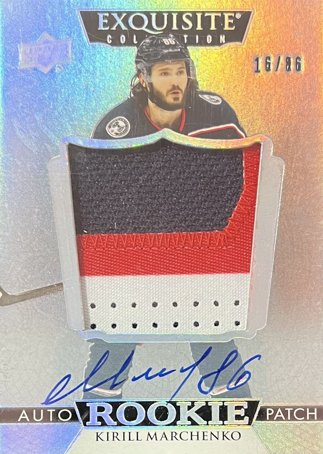 Kiril Marchenko - 2022-23 Upper deck Exquisite collection Rookie auto patch /86 EC-KM