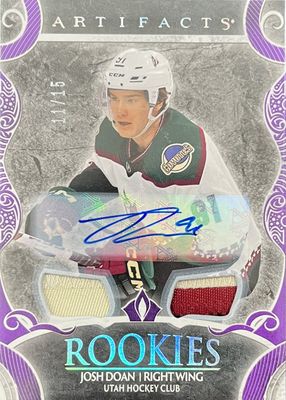 Josh Doan - 2024-25 Upper deck Artifacts Rookies purple auto materials /15 #174