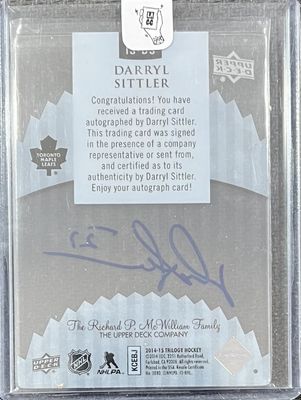 Darryl Sittler - 2014-15 Upper deck Trilogy Ice scripts IS-DS