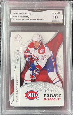 Max Pacioretty - 2008-09 Upper deck SP Authentic Future watch rookie /999 #178 GMA 10