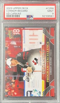 Connor Bedard - 2023-24 Upper deck Series two UD Canvas Program of excellence C258 PSA 9