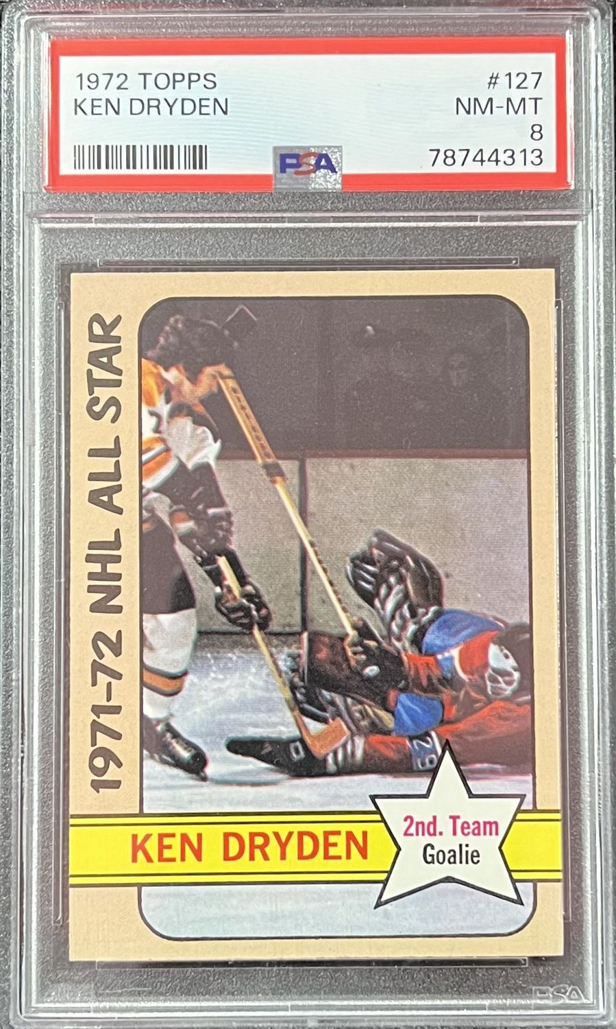 Ken Dryden - 1972 Topps NHL All-Stars #127 PSA 8