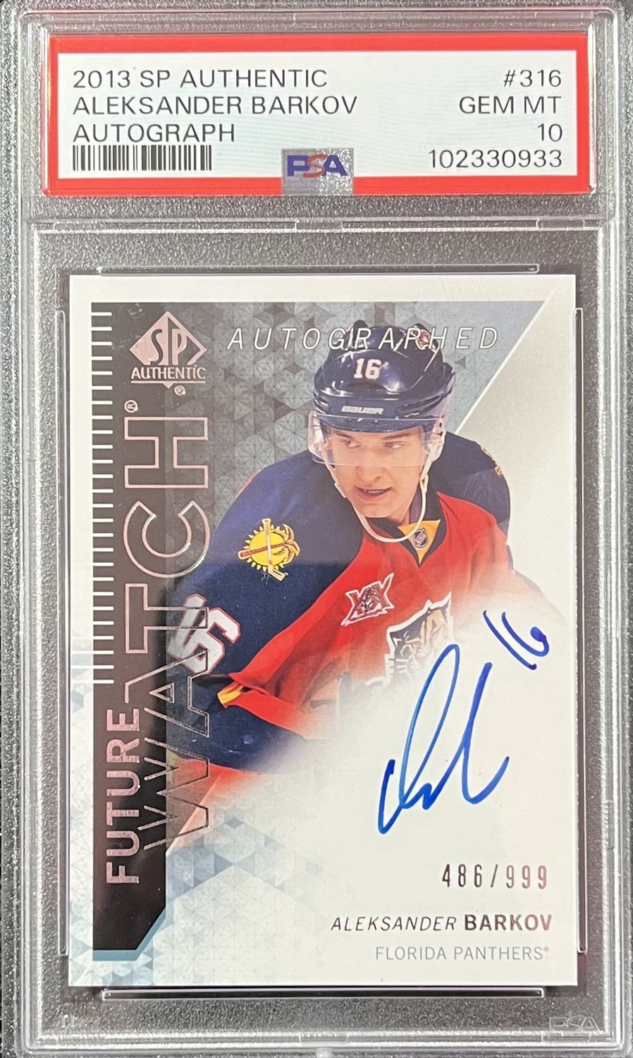 Alexander Barkov - 2013-14 Upper deck SP Authentic Autographed future watch /999  #316 PSA 10