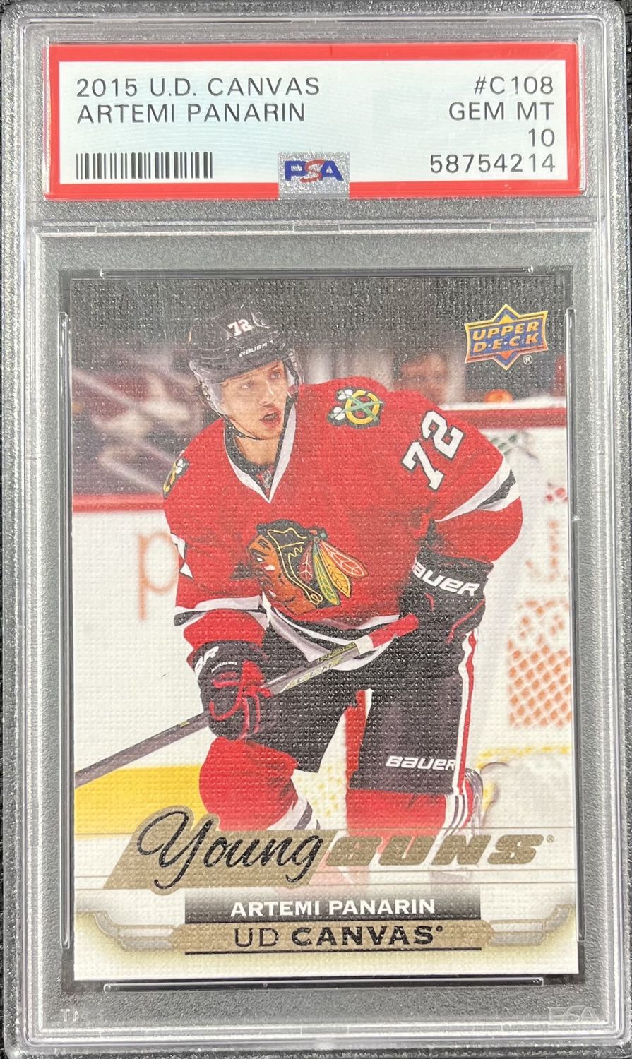 Artemi Panarin - 2015-16 Upper deck Series one UD Canvas Young guns C108 PSA 10
