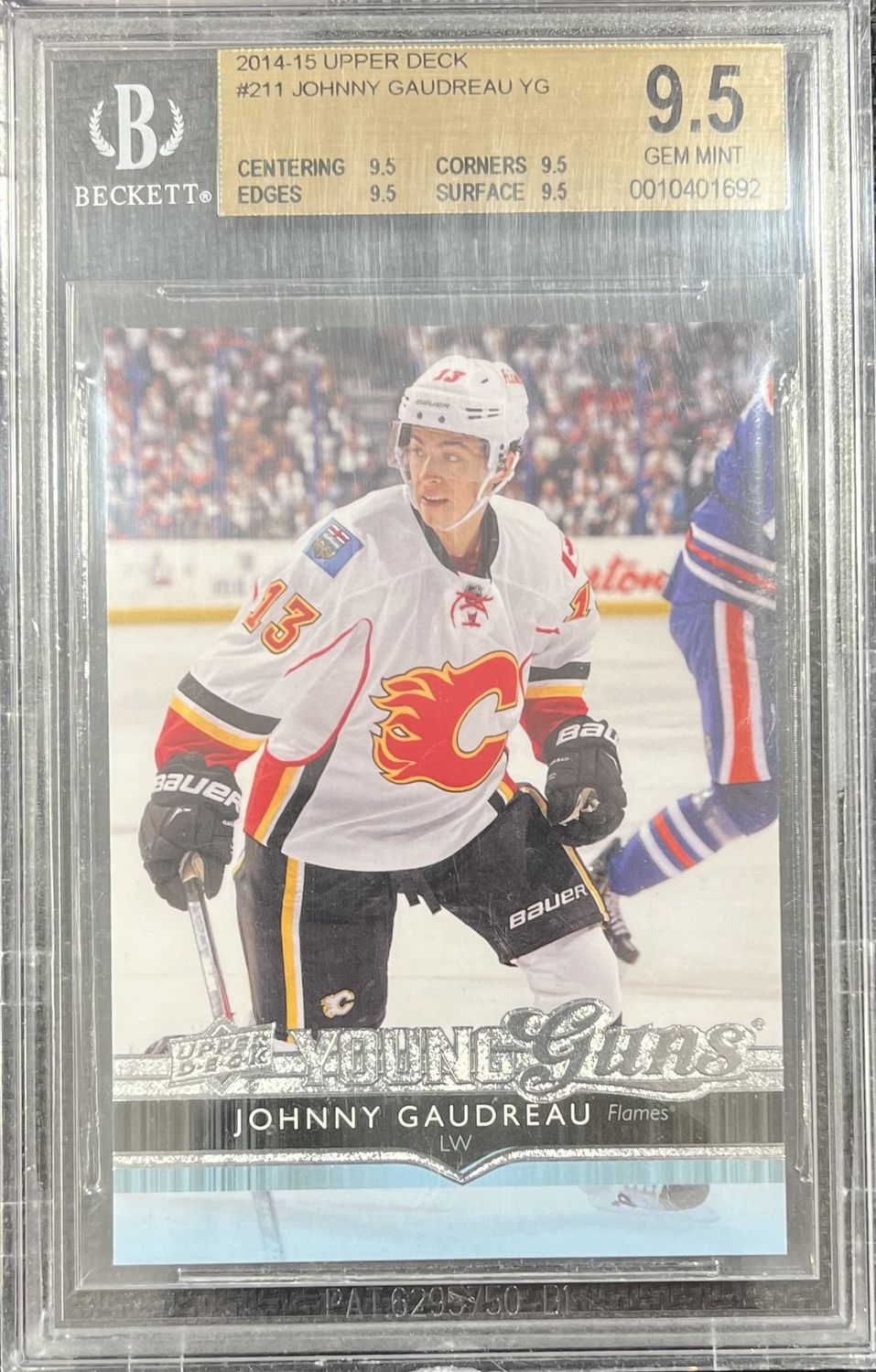 Johnny Gaudreau - 2014-15 Upper deck Series one Young guns #211 Beckett 9.5