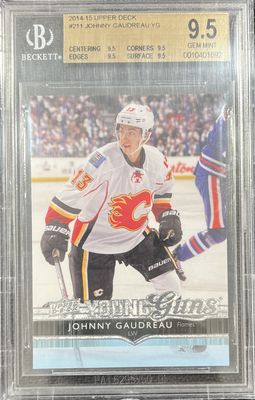 Johnny Gaudreau - 2014-15 Upper deck Series one Young guns #211 Beckett 9.5