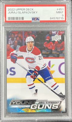 Juraj Slafkovsky - 2022-23 Upper deck Series two Young guns #451 PSA 9