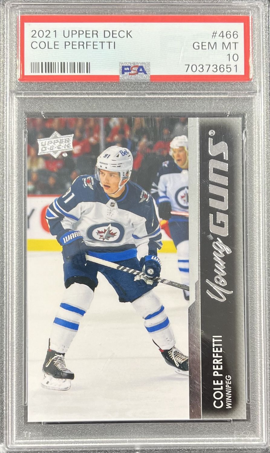 Cole Perfetti - 2021-22 Upper deck Series two Young guns #466 PSA 10