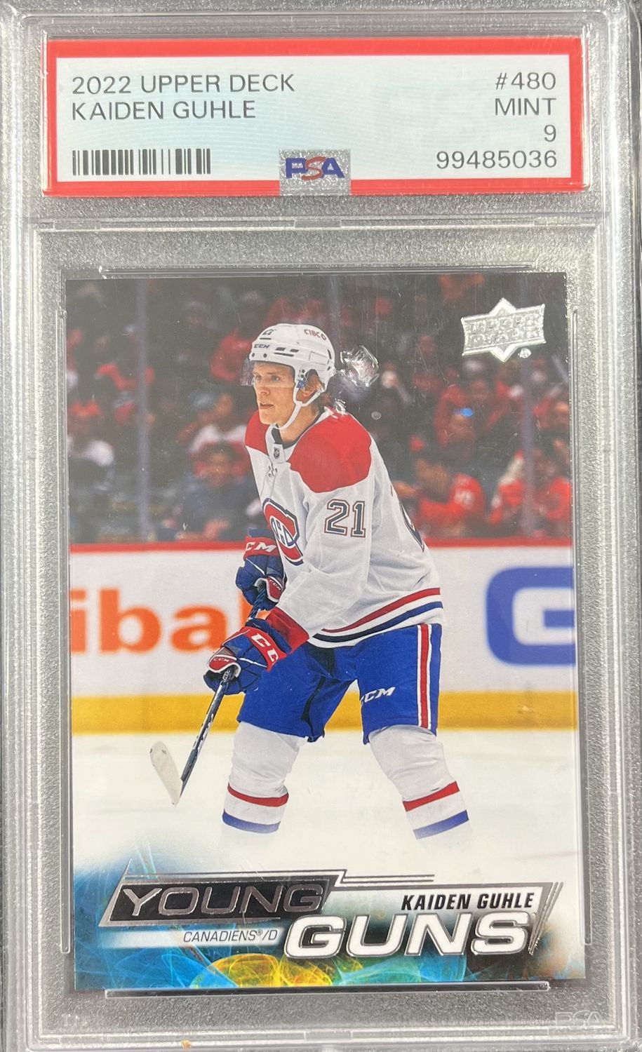 Kaiden Guhle - 2022-23 Upper deck Series two Young guns #480 PSA 9