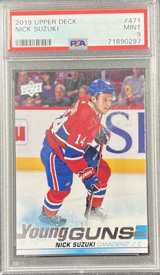Nick Suzuki - 2019-20 Upper deck Series two Young guns #471 PSA 9