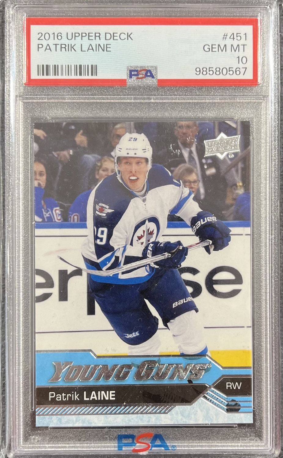 Patrik Laine - 2016-17 Upper deck Series two Young guns #451 PSA 10