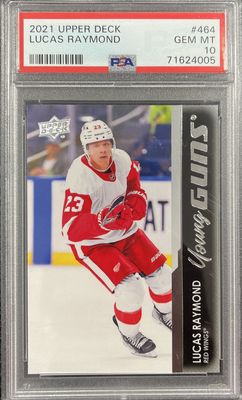 Lucas Raymond - 2021-22 Upper deck Series two Your guns #464 PSA 10