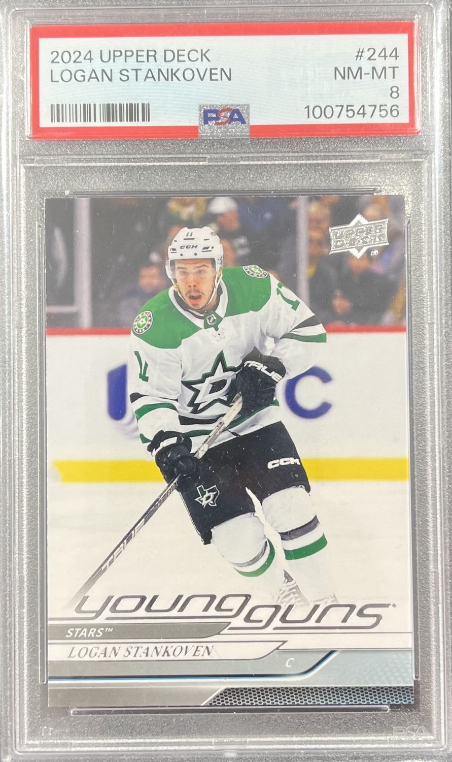 Logan Stankoven - 2024-25 Upper deck Series one Young guns #244 PSA 8