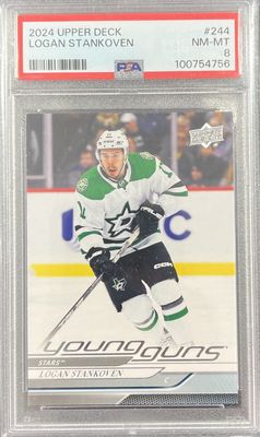Logan Stankoven - 2024-25 Upper deck Series one Young guns #244 PSA 8