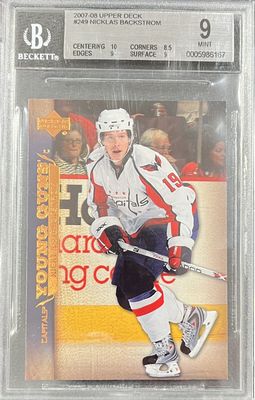 Nicklas Backstrom - 2007-08 Upper deck Series one Young guns #249 Beckett 9