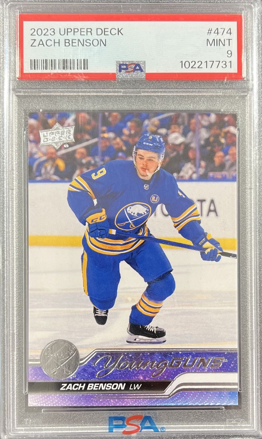 Zach Benson - 2023-24 Upper deck Series two Young guns #474 PSA 9