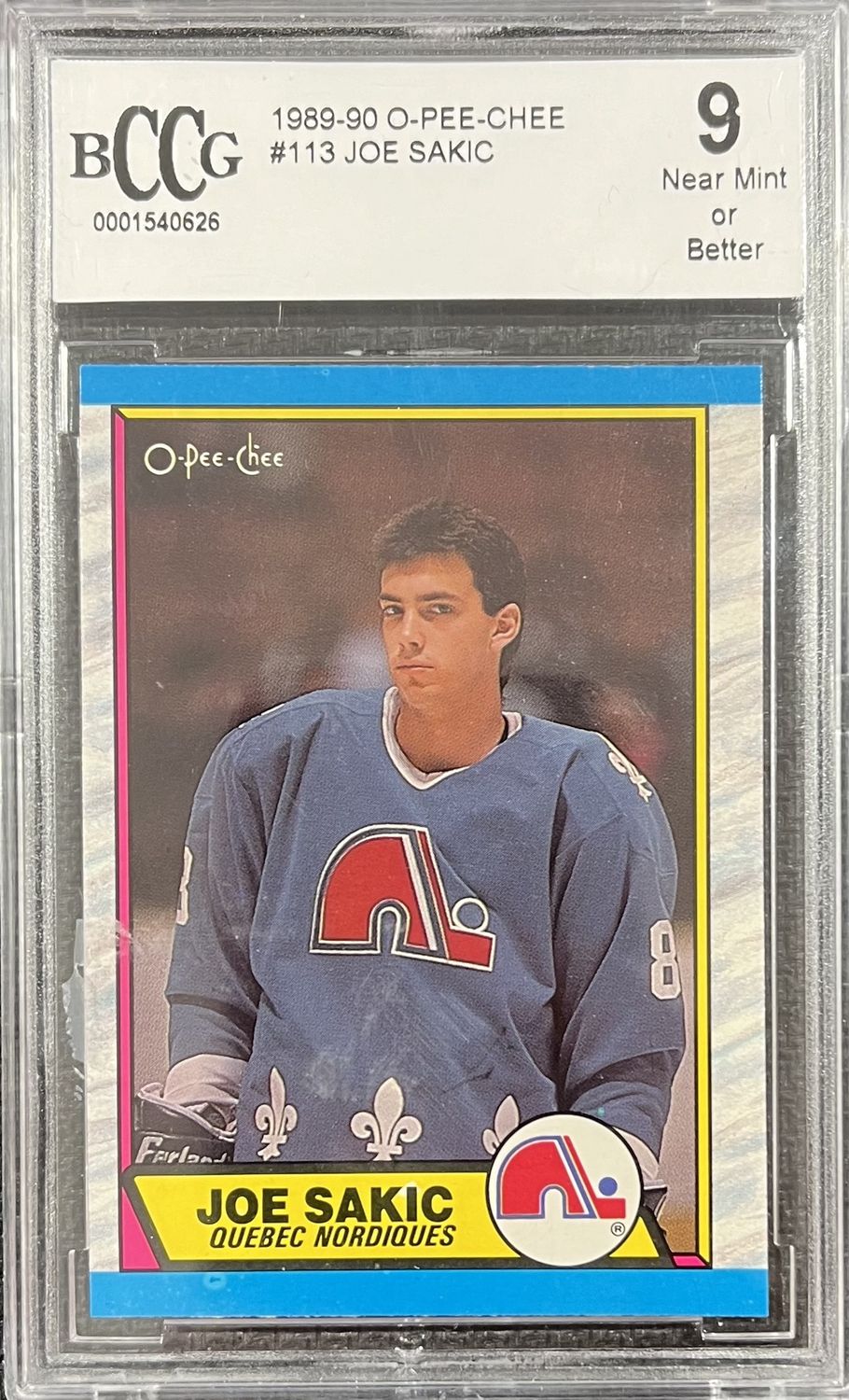 Joe Sakic - 1989 O-Pee-Chee Rookie #113 Beckett 9