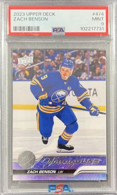 Zach Benson - 2023-24 Upper deck Series two Young guns #474 PSA 9