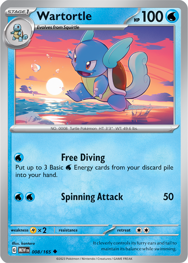 Wartortle - Scarlet &amp; Violet 151 008/165, Fini: Unlimited