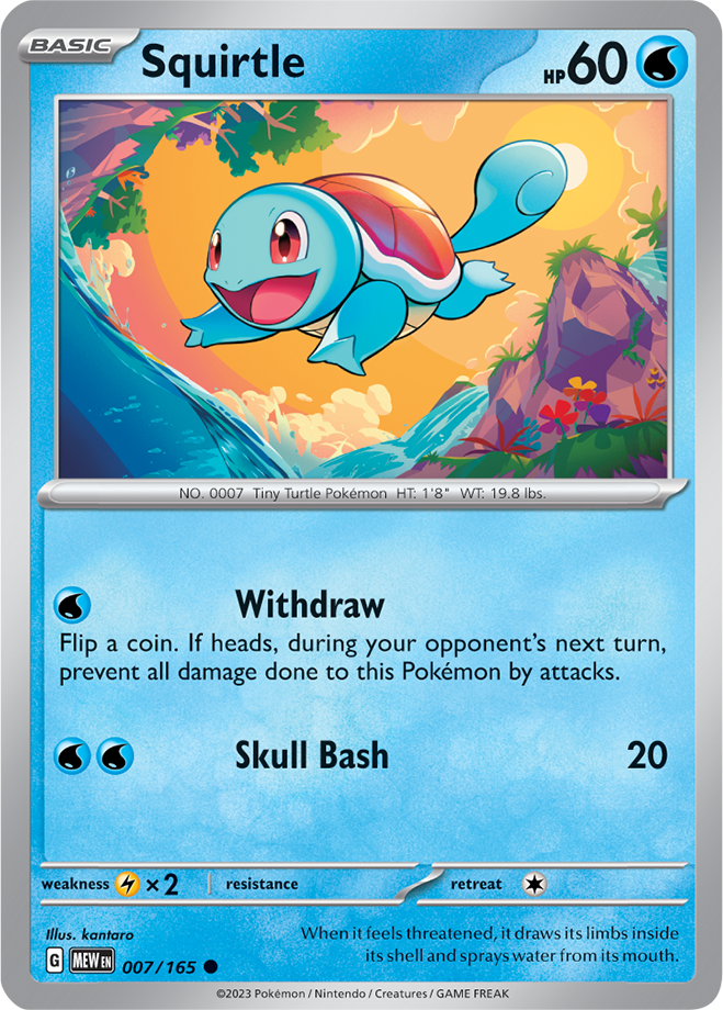 Squirtle - Scarlet &amp; Violet 151 007/165, Fini: Unlimited