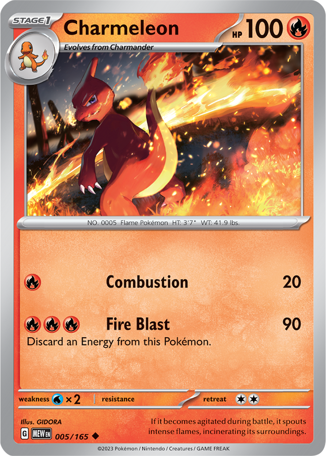 Charmeleon - Scarlet &amp; Violet 151 005/165, Fini: Unlimited