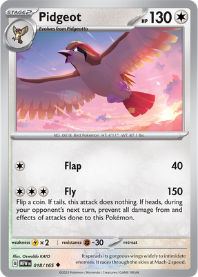 Pidgeot - Scarlet &amp; Violet 151 018/165