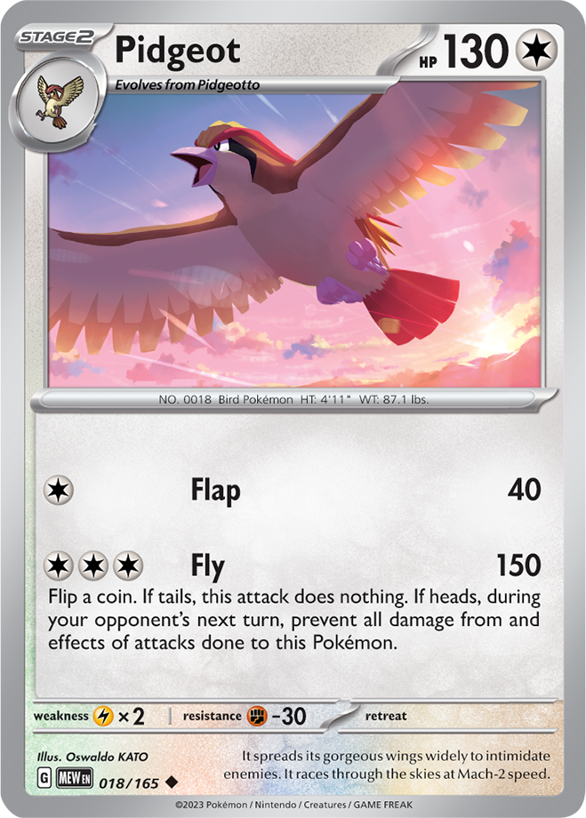 Pidgeot - Scarlet &amp; Violet 151 018/165, Fini: Unlimited