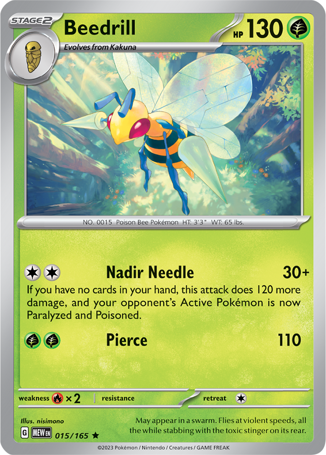 Beedrill - Scarlet &amp; Violet 151 015/165, Fini: Unlimited