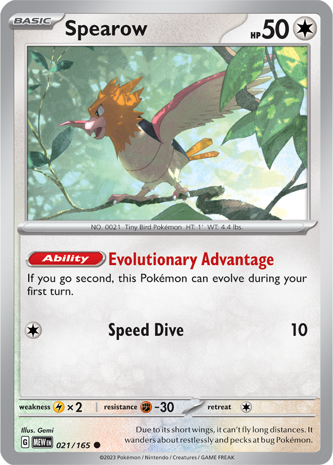 Spearow - Scarlet &amp; Violet 151 021/165, Fini: Unlimited