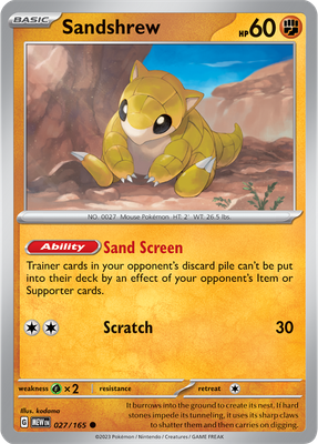 Sandshrew - Scarlet &amp; Violet 151 027/165